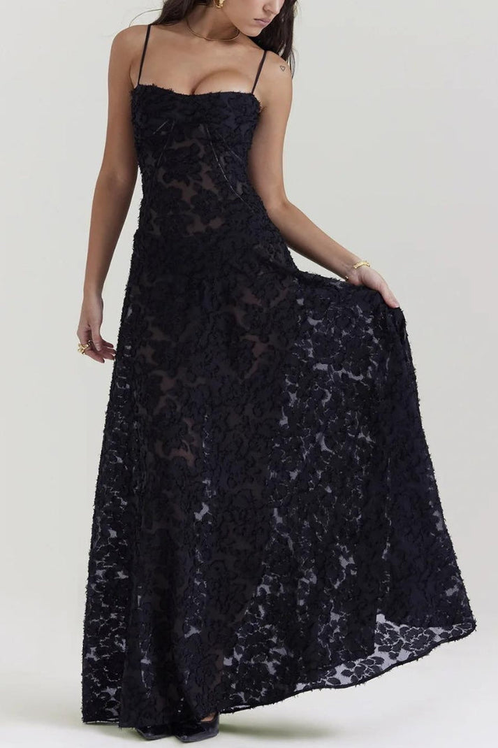 Layla Floral Lace Up Maxi Dress