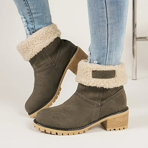 Léa | Thick Heeled Plush Lined Boots