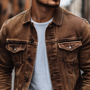 Aston™ | Men's Vintage Plain Denim Jacket with Casual Look