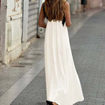 Cross-Back Elegant Dress with Contrasting Colors