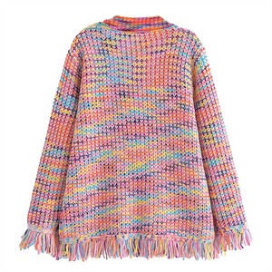 Rainbow Color Knitted Sweater