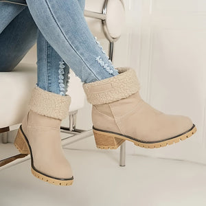 Léa | Thick Heeled Plush Lined Boots