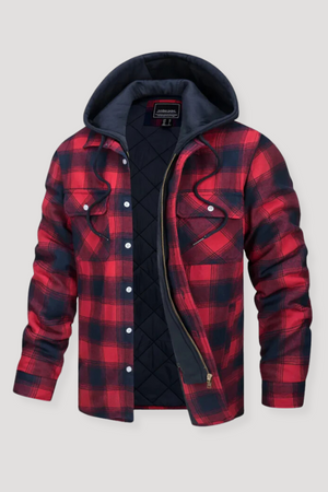 Checkered Flannel Jacket With Hood