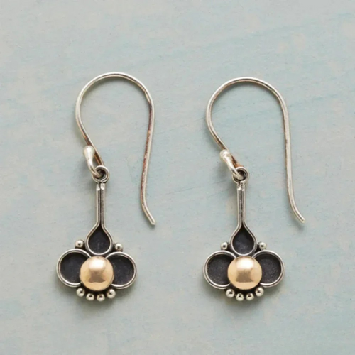 Elegant Clover Pearl Silver Earrings
