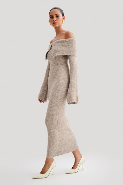 Baxter Fluffy Knit Midi Dress