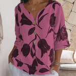 Floral Print Cotton-Linen Top