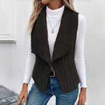 Casual Cardigan In Solid Color