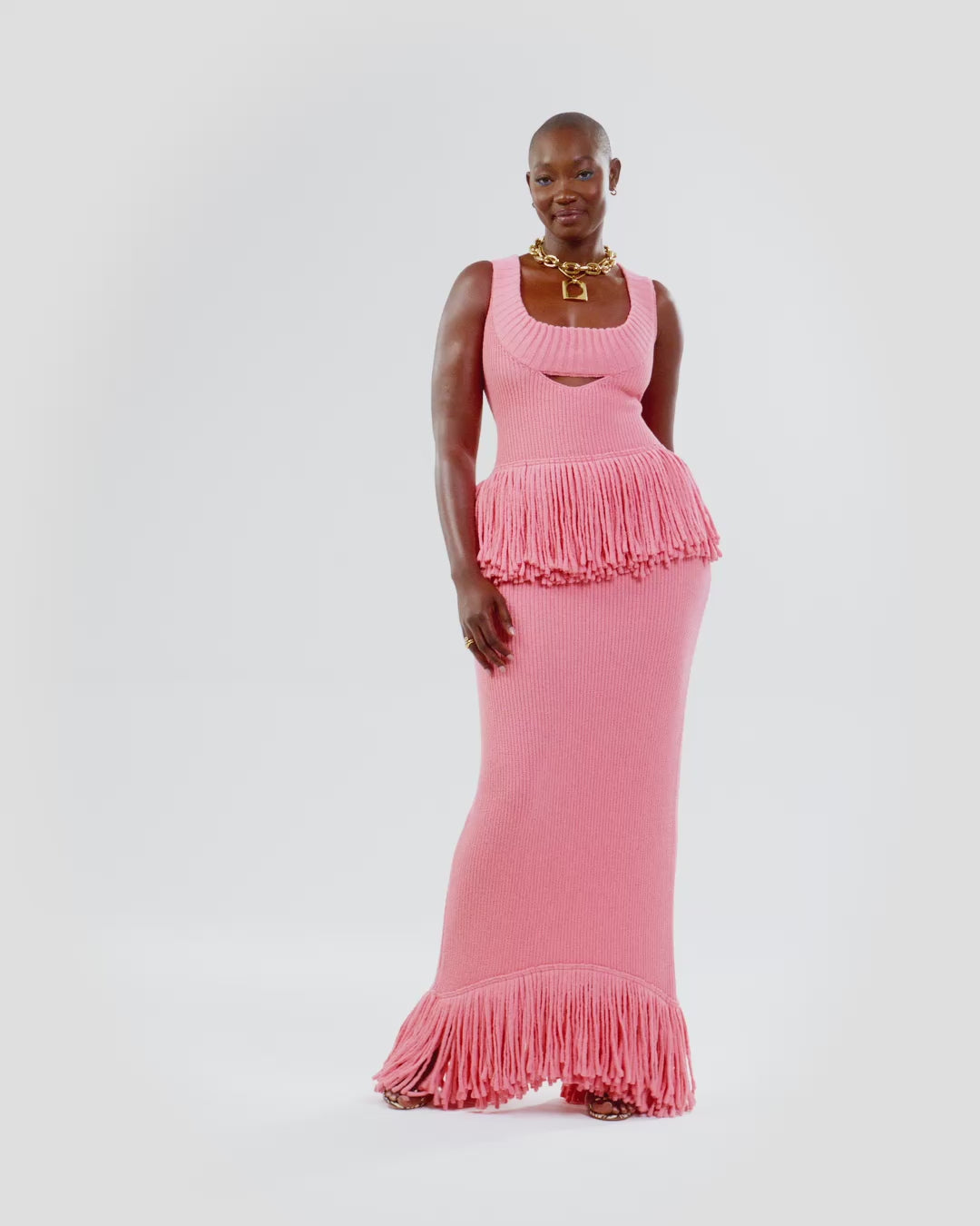Samba Fringe Knit Gown