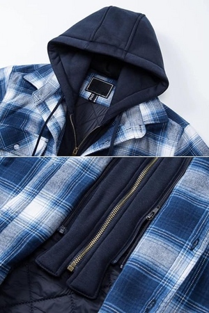 Checkered Flannel Jacket With Hood