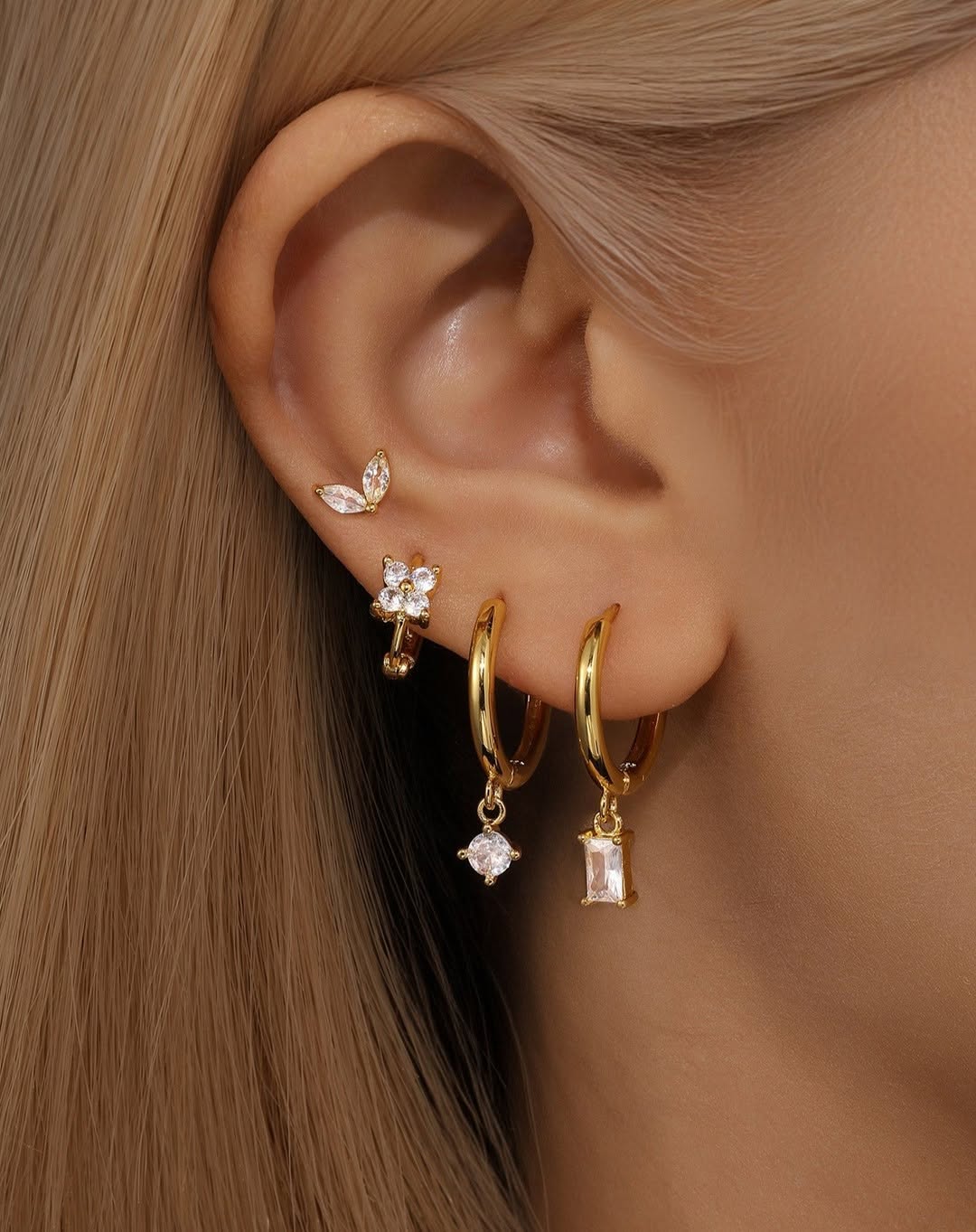 Aurora Hoops  Studs Earring Set