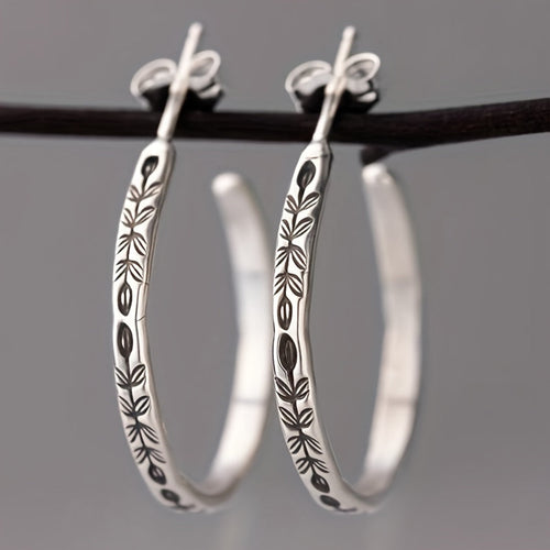 Unique Silvery Hoop Earrings