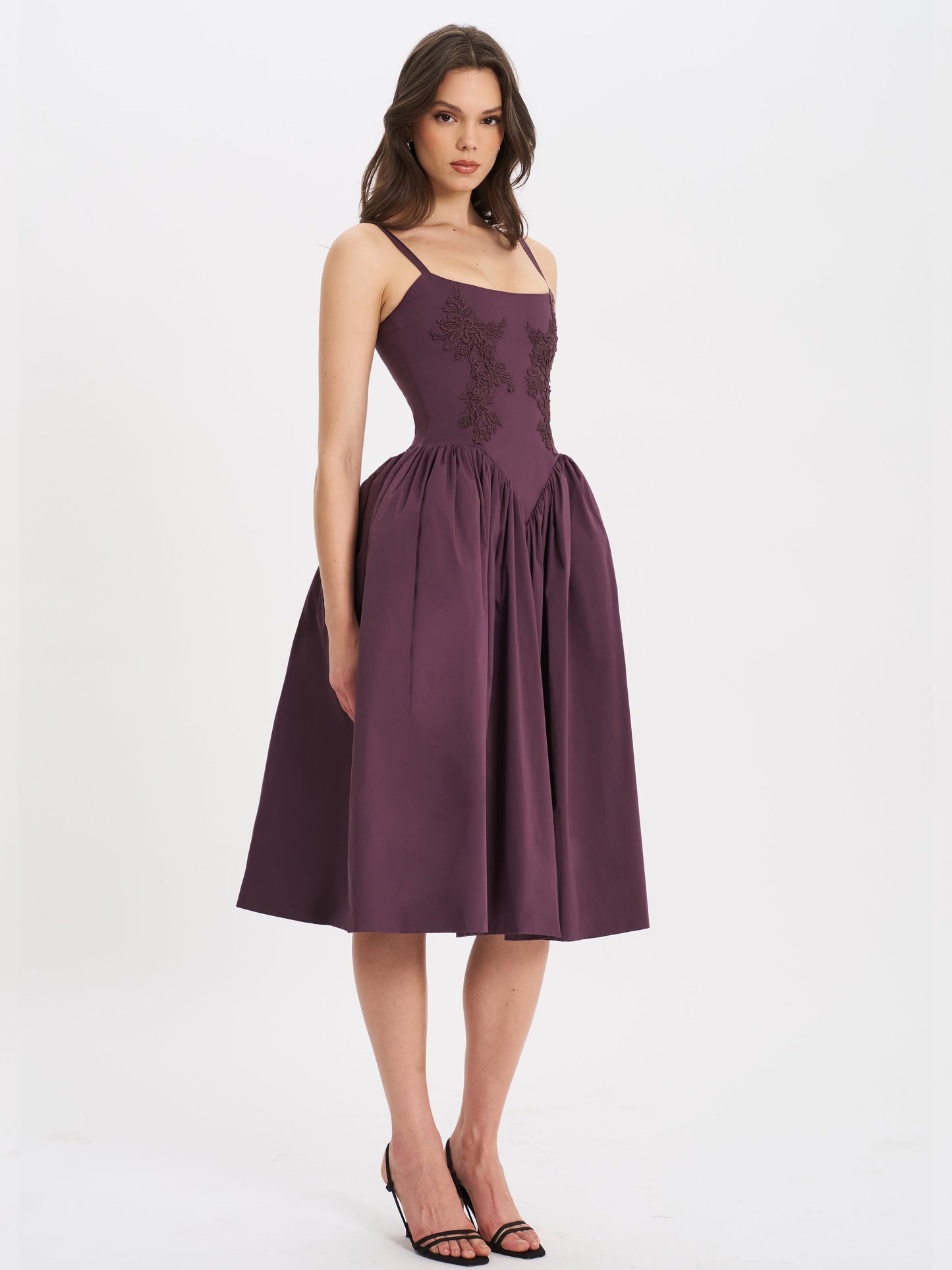 Amara Lace-up Midi Dress