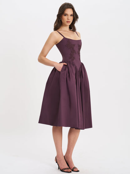 Amara Lace-up Midi Dress