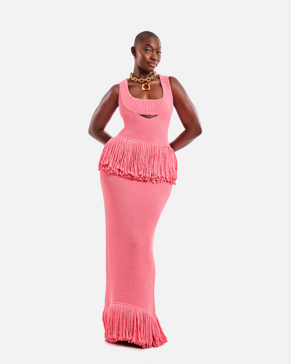 Samba Fringe Knit Gown