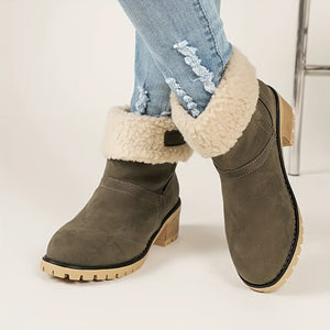 Léa | Thick Heeled Plush Lined Boots