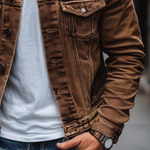 Aston™ | Men's Vintage Plain Denim Jacket with Casual Look