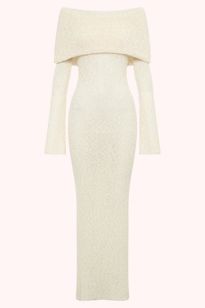 Marisol Off Shoulder Boucle Maxi Dress