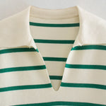 Gusaino Green Striped Sweater