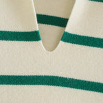 Gusaino Green Striped Sweater