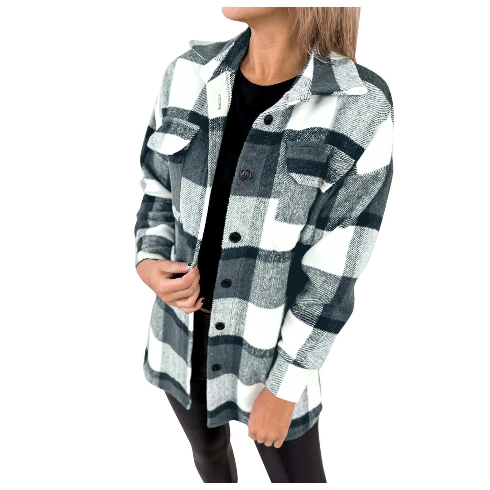 Breezy Check Collared Outerwear