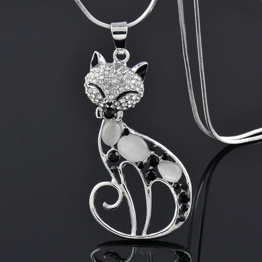 Cats of Love Necklace in Sterling Silver