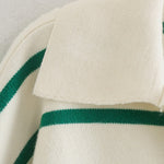 Gusaino Green Striped Sweater