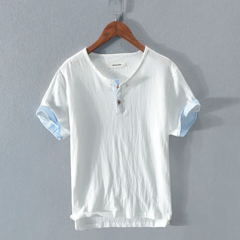 Toshiro Cotton Linen Short Sleeve Shirt