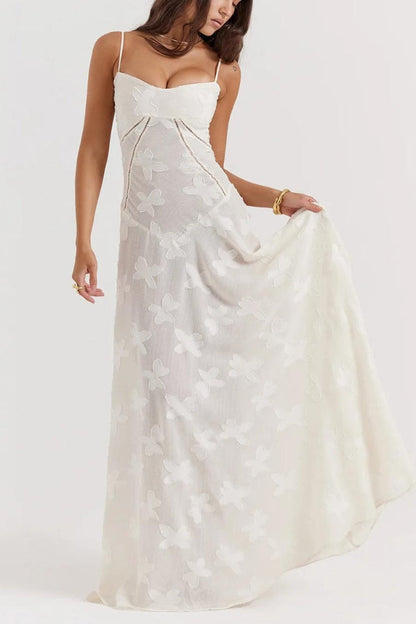 Layla Floral Lace Up Maxi Dress