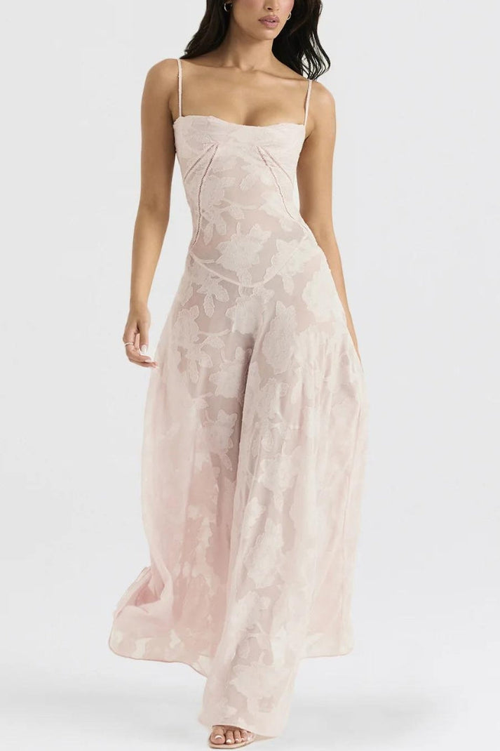 Layla Floral Lace Up Maxi Dress