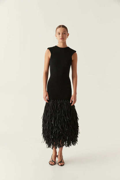 Noir Fringe Dress