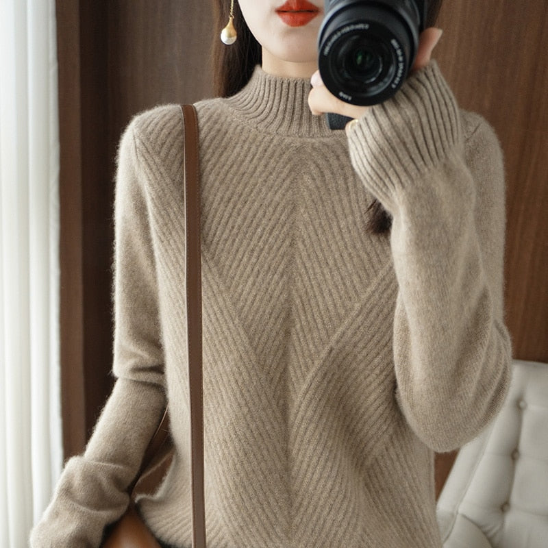 Thickened Half Turtleneck Sweater