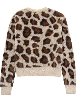 Leopard Pattern Fur Sweater