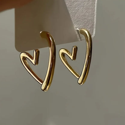 Elegant Heart-Shaped Stainless Earrings