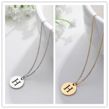 Elegant Gold Letter Pendant Necklace