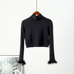 Feather Turtleneck Sweater