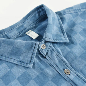 Blue Horizon Plaid Button-Up Shirt