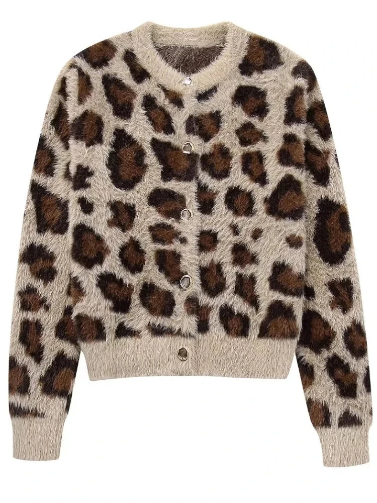 Leopard Pattern Fur Sweater