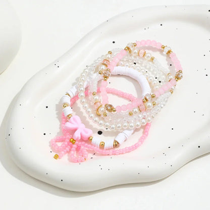 Pearl Love Bow Bracelet Set