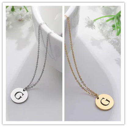 Elegant Gold Letter Pendant Necklace