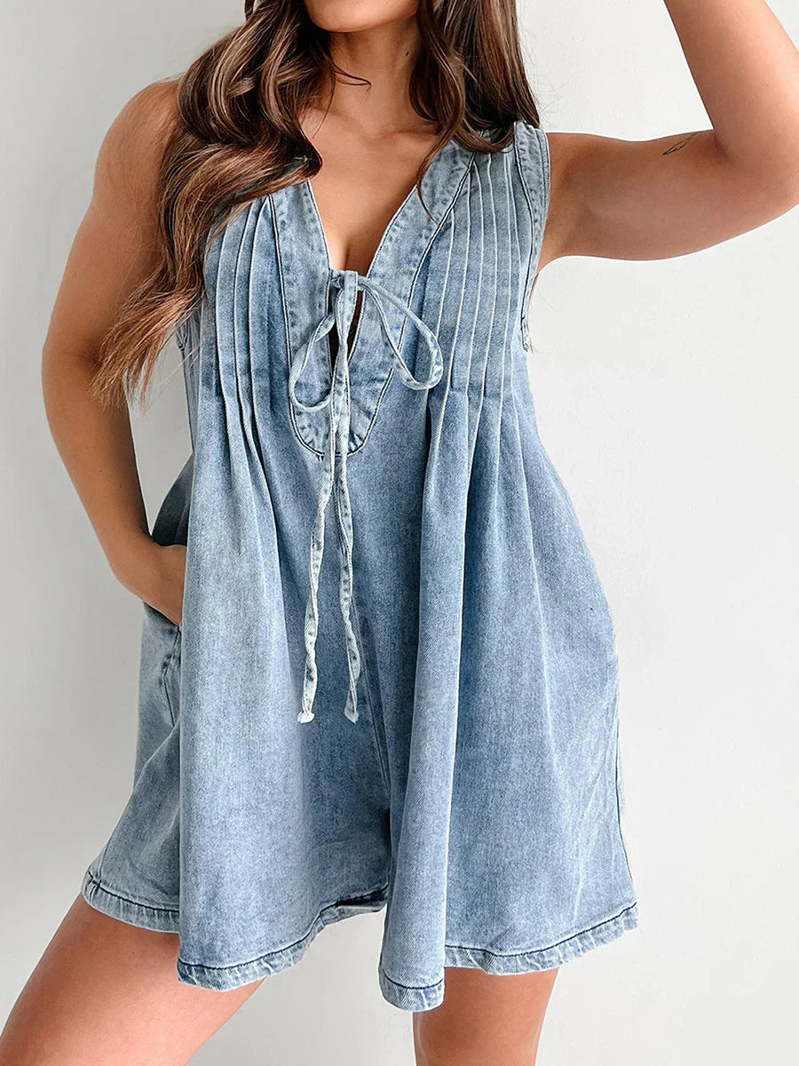 Annie Denim Romper