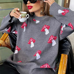 Mushroom Graphic Print Sweater