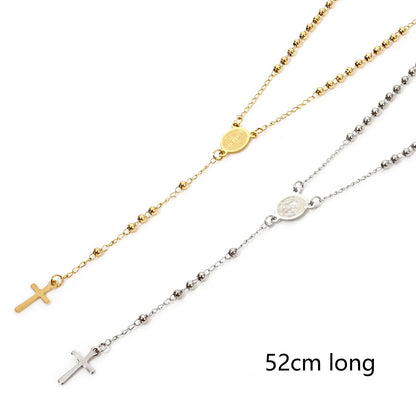 Stainless Steel Rosary Necklace