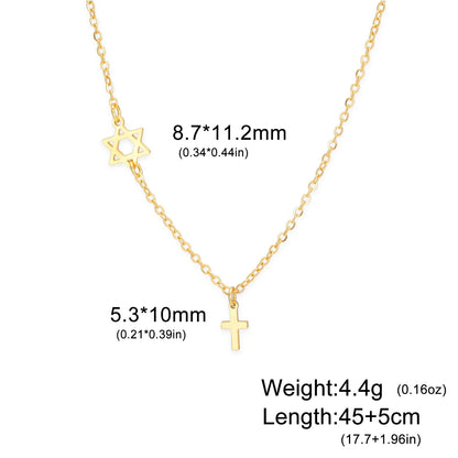 Sacred Star and Cross Pendant Necklace