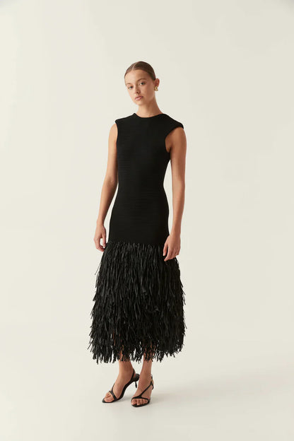 Noir Fringe Dress
