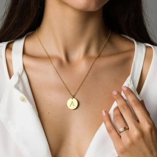 Elegant Gold Letter Pendant Necklace
