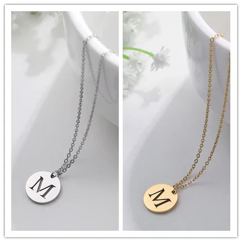 Elegant Gold Letter Pendant Necklace