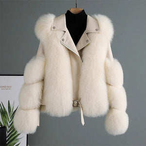 Luxury Leather Fur Jacket