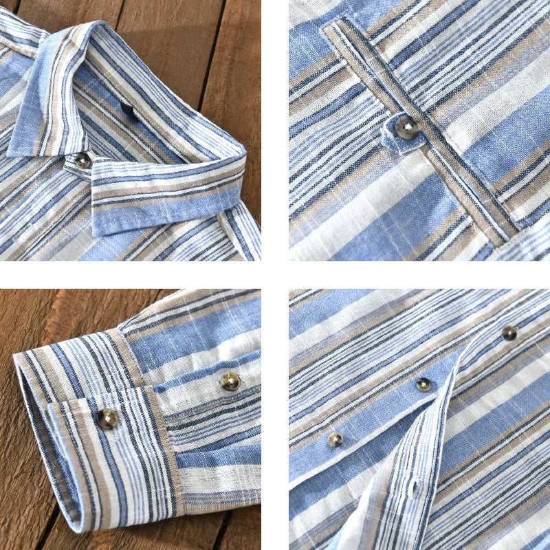 Sunset Stripe Harmony Linen Shirt