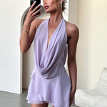 Elegant Backless Halter Mini Dress