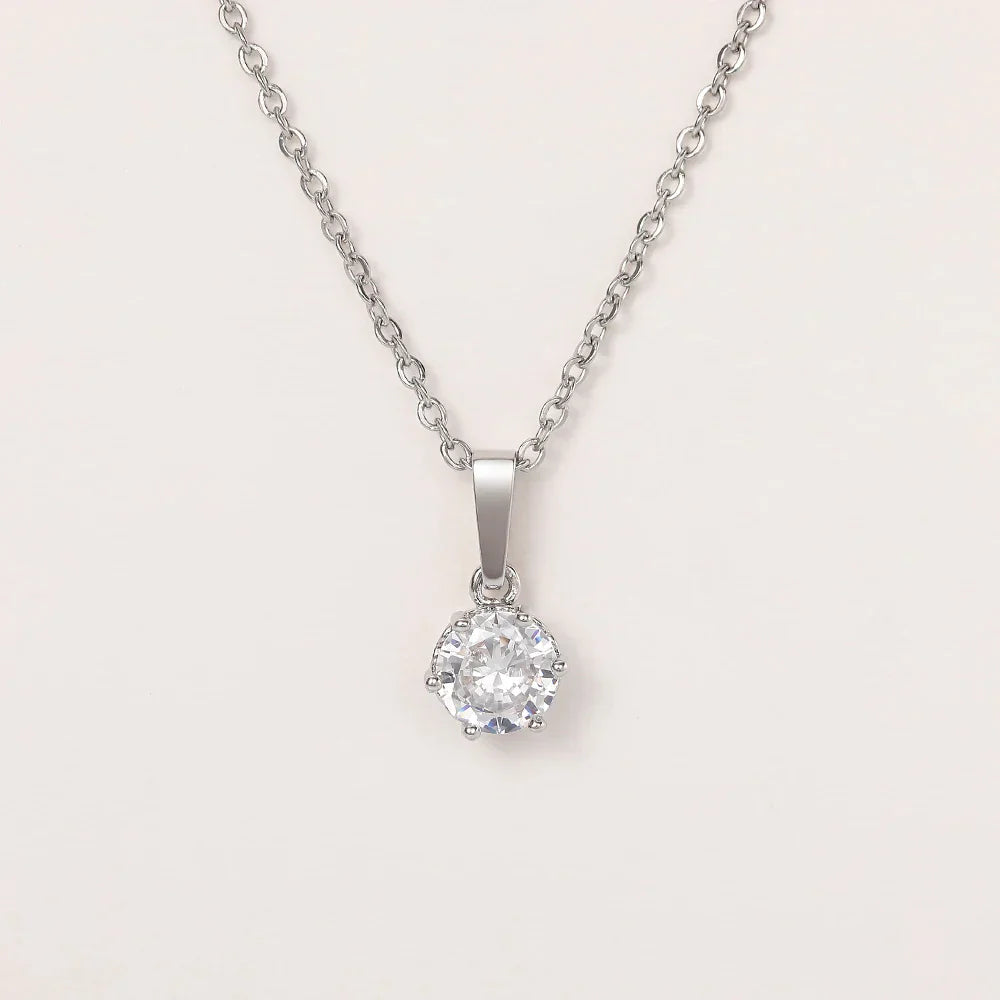 Classic Zirconia Pendant Necklace